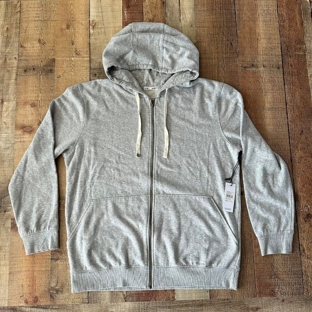 Richer Poorer Men's Size XXL Light Heather Grey Full Zip Up Hoodie